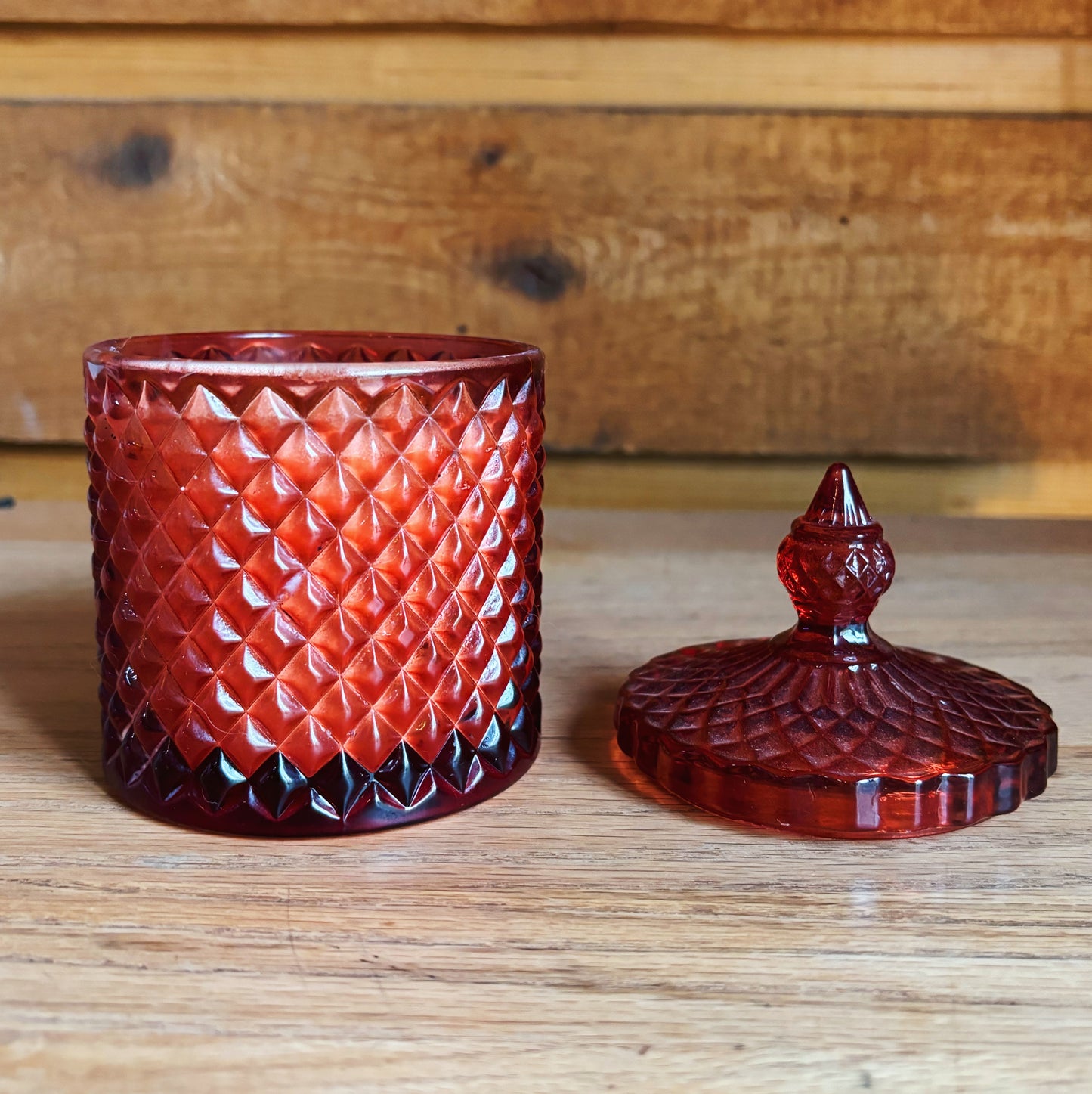 Red Glass Candle | Grandpas Flannel